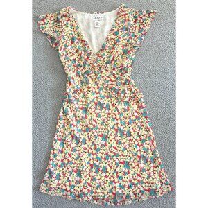 Y2K Max Studio Slip Babydoll‎ Dress Sleeveless 90s Yellow Red Blue